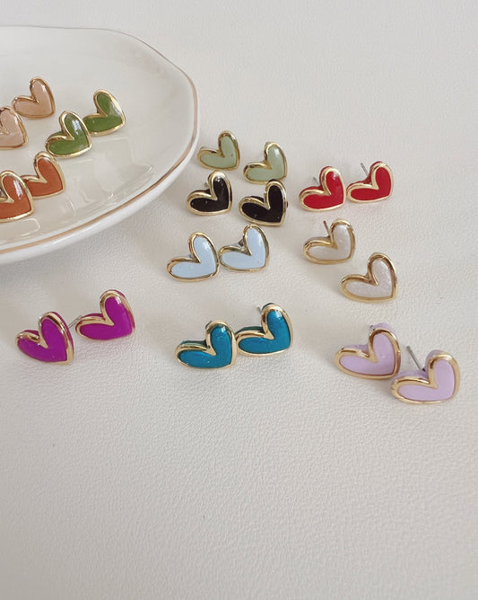 Poly heart studs