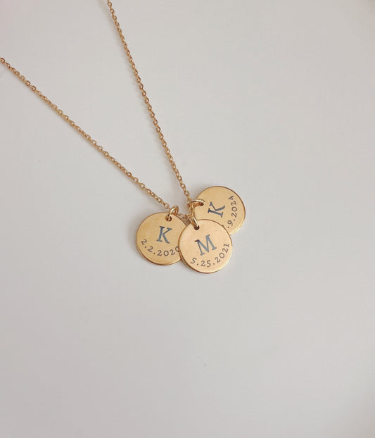 MOM & Initial childrens necklace