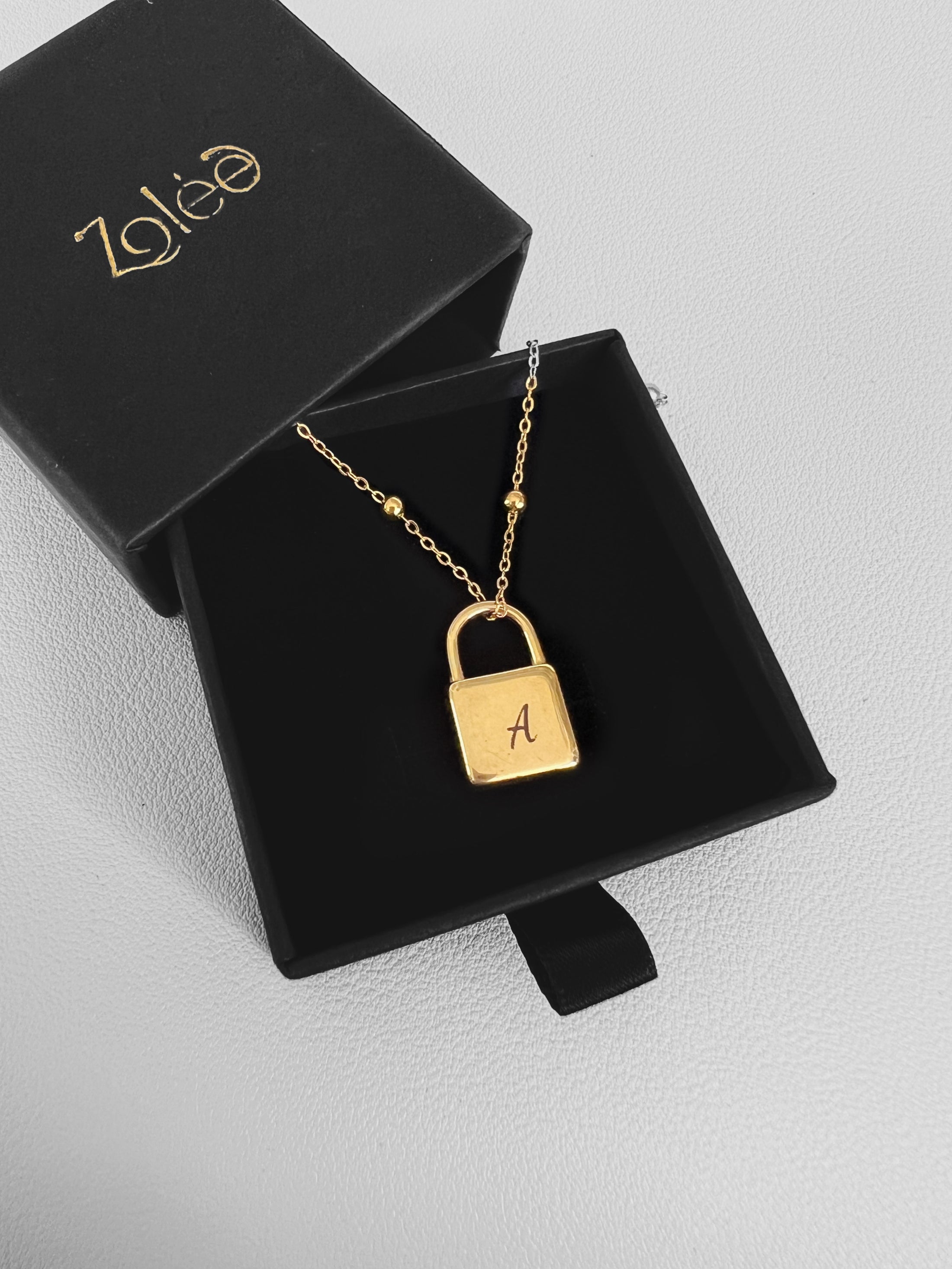 Lock monogram necklace