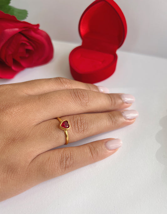 Red heart ring