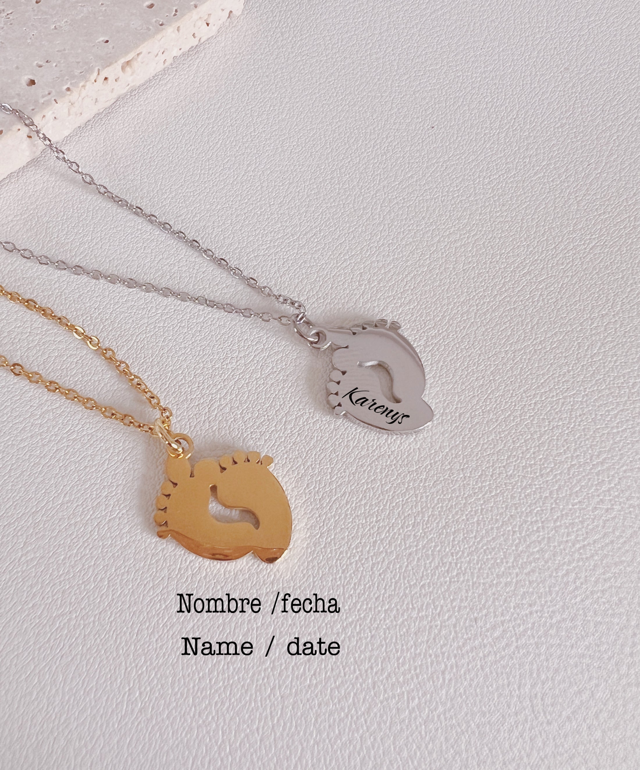 foot print love necklace