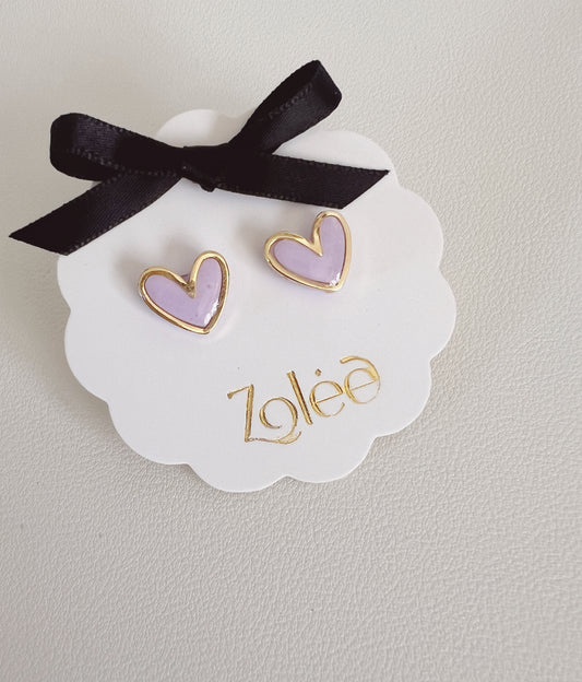 Poly heart studs