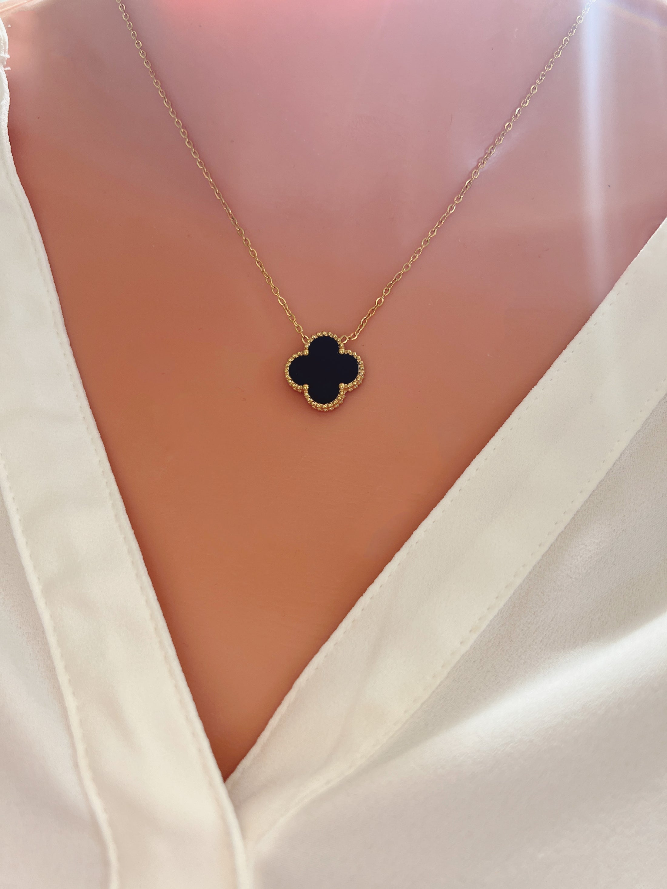 Black clover necklace