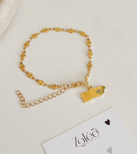 PR flower map  bracelet