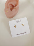 Load image into Gallery viewer, Half flower studs gold or silver
