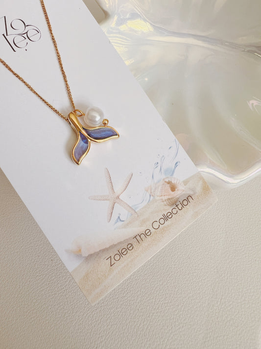 Blue tail necklace
