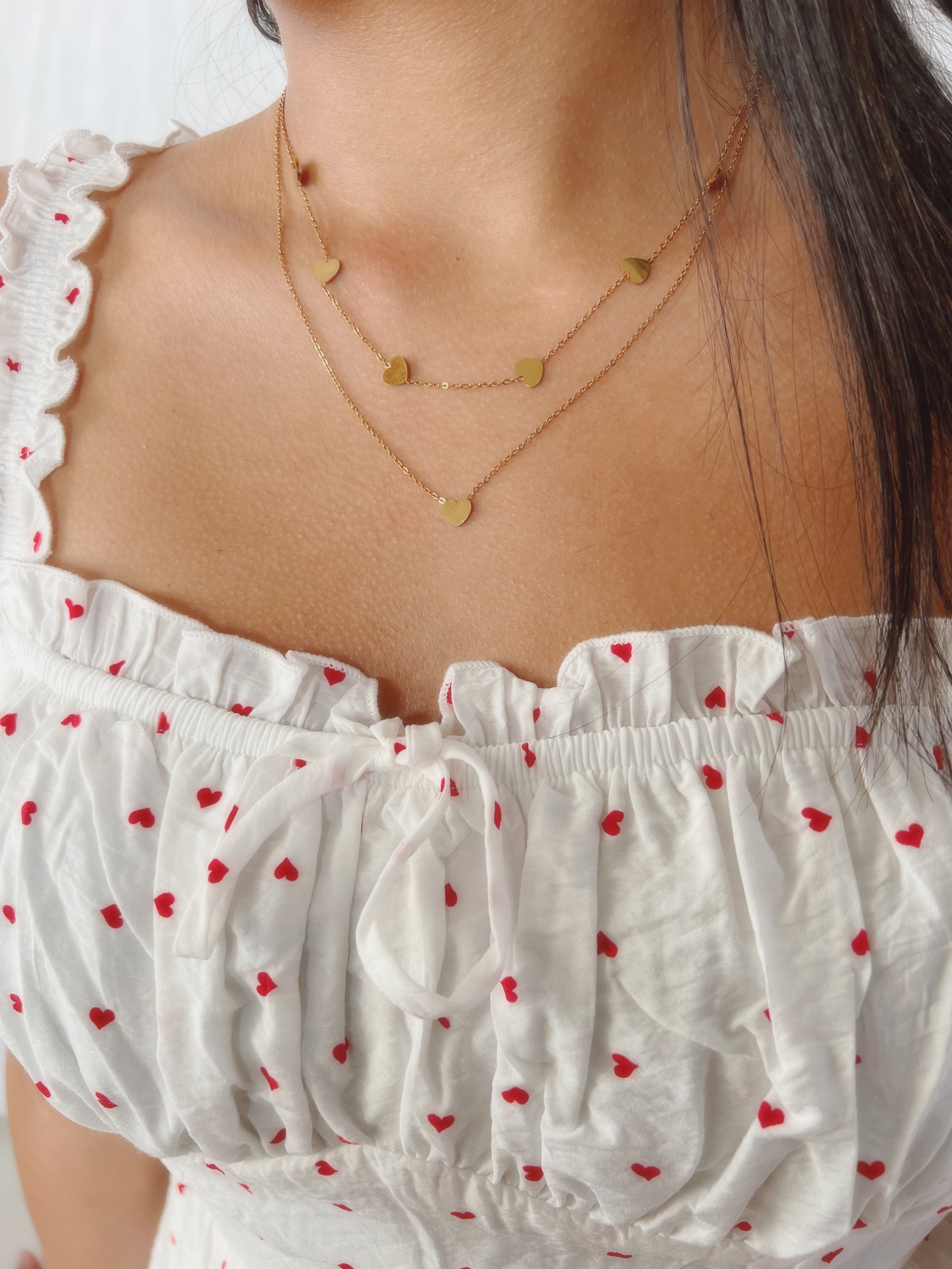 Heart layering necklace