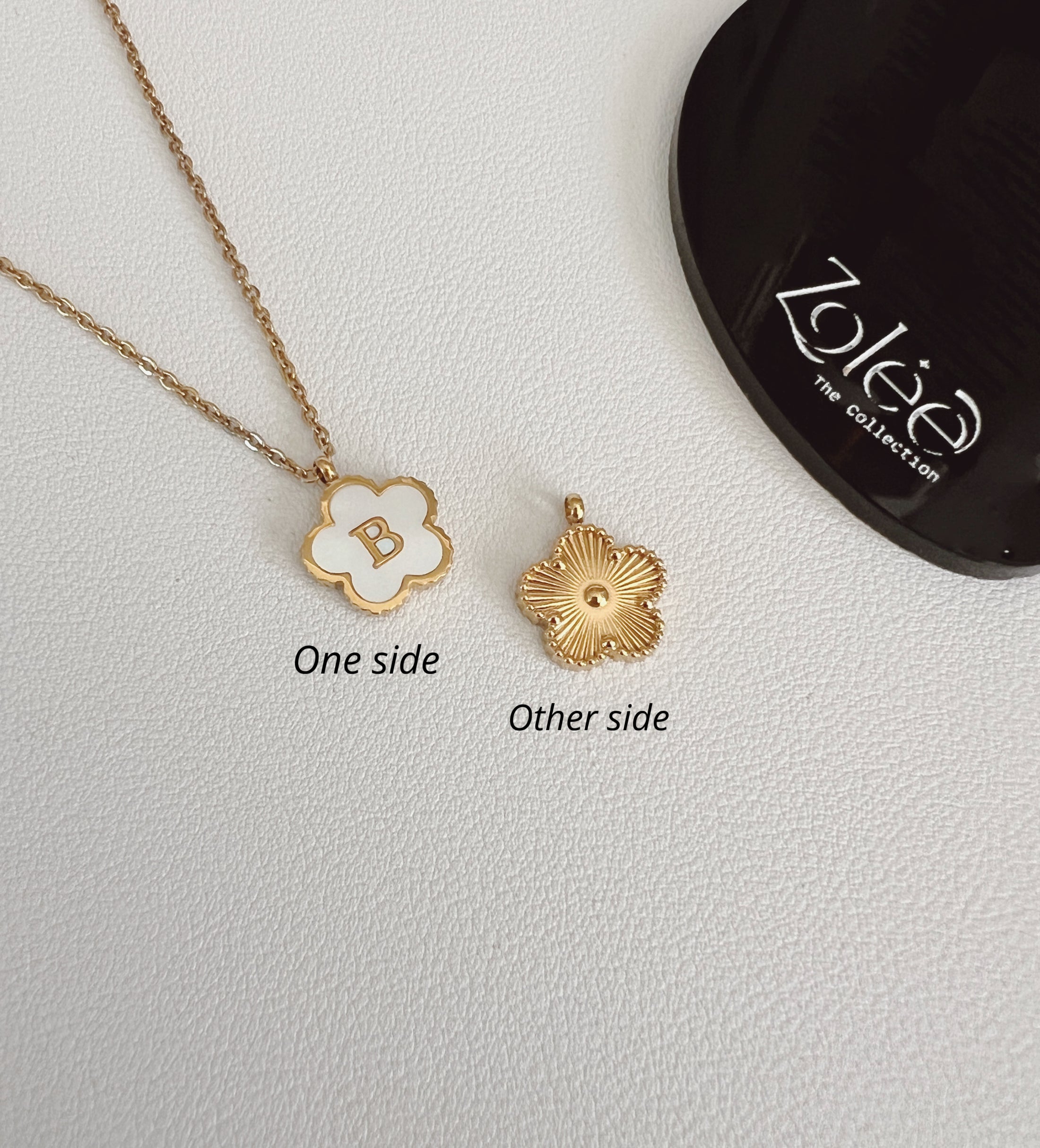 Flower  Initial necklace