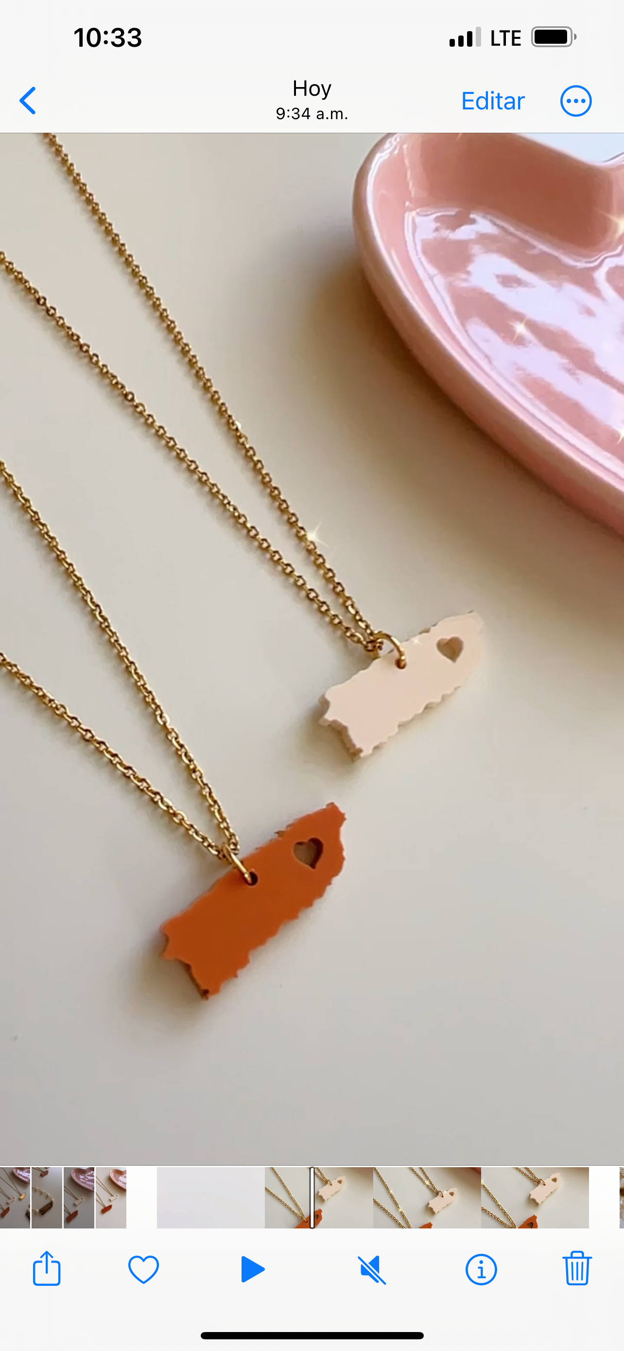 Heart PR Map necklace